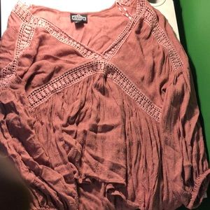 Beautiful rose pink flowy bohemian top